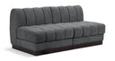 Quinn 64" Chenille Fabric Upholstered 2pc. Armless Modular Loveseat - Grey
