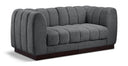Quinn 69" Chenille Fabric Upholstered 2pc. Modular Loveseat - Grey