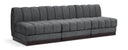 Quinn 96" Chenille Fabric Upholstered 3pc. Armless Modular Sofa - Grey