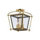 Aged Brass Hollis Semi Flush 12.75" by Hudson Valley