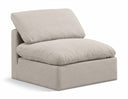 Indulge Linen Textured Fabric Upholstered Armless Modular Chair - Beige