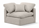 Indulge Linen Textured Fabric Upholstered Corner Modular Chair - Beige
