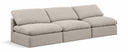 Indulge 105" Linen Textured Fabric Upholstered 3pc. Armless Modular Sofa - Beige