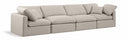 Indulge 140" Linen Textured Fabric Upholstered 4pc. Modular Sofa - Beige