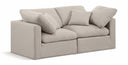 Indulge 70" Linen Textured Fabric Upholstered 2pc. Modular Loveseat - Beige