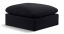 Indulge Linen Textured Fabric Upholstered Modular Ottoman - Black