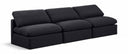 Indulge 105" Linen Textured Fabric Upholstered 3pc. Armless Modular Sofa - Black