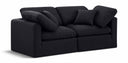 Indulge 70" Linen Textured Fabric Upholstered 2pc. Modular Loveseat - Black