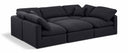 Indulge 105" Linen Textured Fabric Upholstered 6pc. Modular Sectional - Black