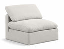 Indulge Linen Textured Fabric Upholstered Armless Modular Chair - Cream