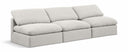 Indulge 105" Linen Textured Fabric Upholstered 3pc. Armless Modular Sofa - Cream