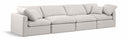 Indulge 140" Linen Textured Fabric Upholstered 4pc. Modular Sofa - Cream