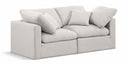 Indulge 70" Linen Textured Fabric Upholstered 2pc. Modular Loveseat - Cream