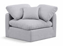Indulge Linen Textured Fabric Upholstered Corner Modular Chair - Grey