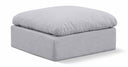 Indulge Linen Textured Fabric Upholstered Modular Ottoman - Grey