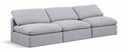 Indulge 105" Linen Textured Fabric Upholstered 3pc. Armless Modular Sofa - Grey