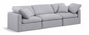 Indulge 105" Linen Textured Fabric Upholstered 3pc. Modular Sofa - Grey