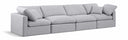 Indulge 140" Linen Textured Fabric Upholstered 4pc. Modular Sofa - Grey