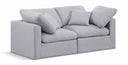 Indulge 70" Linen Textured Fabric Upholstered 2pc. Modular Loveseat - Grey