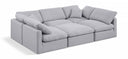 Indulge 105" Linen Textured Fabric Upholstered 6pc. Modular Sectional - Grey