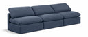 Indulge 105" Linen Textured Fabric Upholstered 3pc. Armless Modular Sofa - Blue