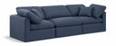 Indulge 105" Linen Textured Fabric Upholstered 3pc. Modular Sofa - Blue
