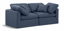 Indulge 70" Linen Textured Fabric Upholstered 2pc. Modular Loveseat - Blue