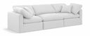 Indulge 105" Linen Textured Fabric Upholstered 3pc. Modular Sofa - White