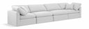 Indulge 140" Linen Textured Fabric Upholstered 4pc. Modular Sofa - White