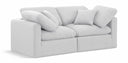 Indulge 70" Linen Textured Fabric Upholstered 2pc. Modular Loveseat - White