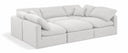 Indulge 105" Linen Textured Fabric Upholstered 6pc. Modular Sectional - White