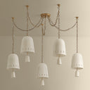 Ceramic Ivory Crackle Omi Chandelier 50" by Hudson Valley, view 4