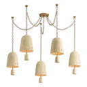 Ceramic Ivory Crackle Omi Chandelier 50" by Hudson Valley