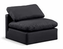 Indulge Vegan Leather Upholstered Armless Modular Chair - Black