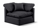 Indulge Vegan Leather Upholstered Corner Modular Chair - Black