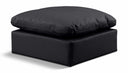Indulge Vegan Leather Upholstered Modular Ottoman - Black