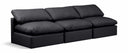 Indulge 105" Vegan Leather Upholstered 3pc. Armless Modular Sofa - Black