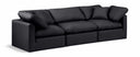 Indulge 105" Vegan Leather Upholstered 3pc. Modular Sofa - Black