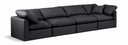 Indulge 140" Vegan Leather Upholstered 4pc. Modular Sofa - Black