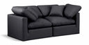 Indulge 70" Vegan Leather Upholstered 2pc. Modular Loveseat - Black