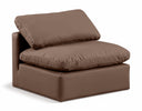 Indulge Vegan Leather Upholstered Armless Modular Chair - Brown
