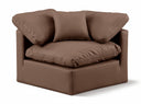 Indulge Vegan Leather Upholstered Corner Modular Chair - Brown