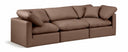 Indulge 105" Vegan Leather Upholstered 3pc. Modular Sofa - Brown