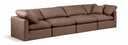 Indulge 140" Vegan Leather Upholstered 4pc. Modular Sofa - Brown