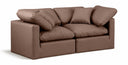 Indulge 70" Vegan Leather Upholstered 2pc. Modular Loveseat - Brown