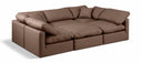 Indulge 105" Vegan Leather Upholstered 6pc. Modular Sectional - Brown