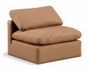 Indulge Vegan Leather Upholstered Armless Modular Chair - Cognac
