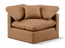 Indulge Vegan Leather Upholstered Corner Modular Chair - Cognac