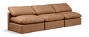 Indulge 105" Vegan Leather Upholstered 3pc. Armless Modular Sofa - Cognac