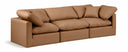 Indulge 105" Vegan Leather Upholstered 3pc. Modular Sofa - Cognac